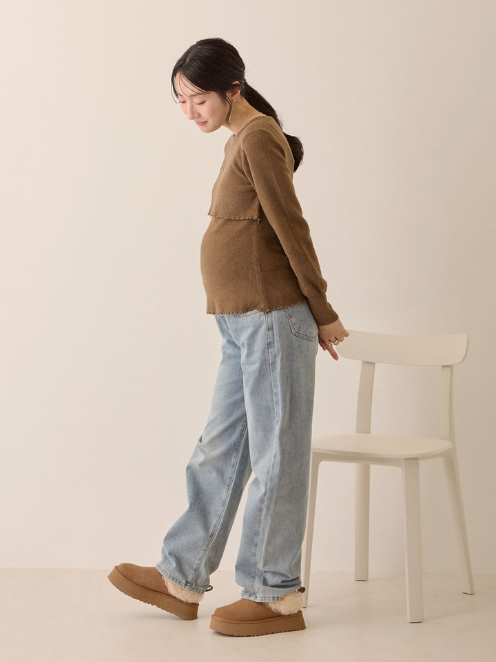 シンプル授乳ニット Brown