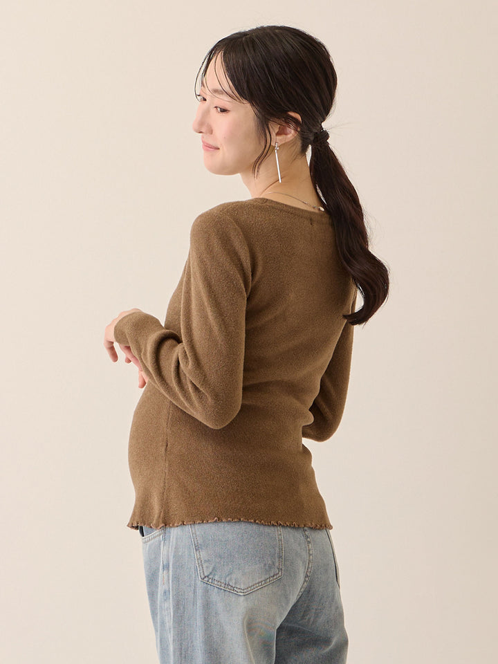 シンプル授乳ニット Brown