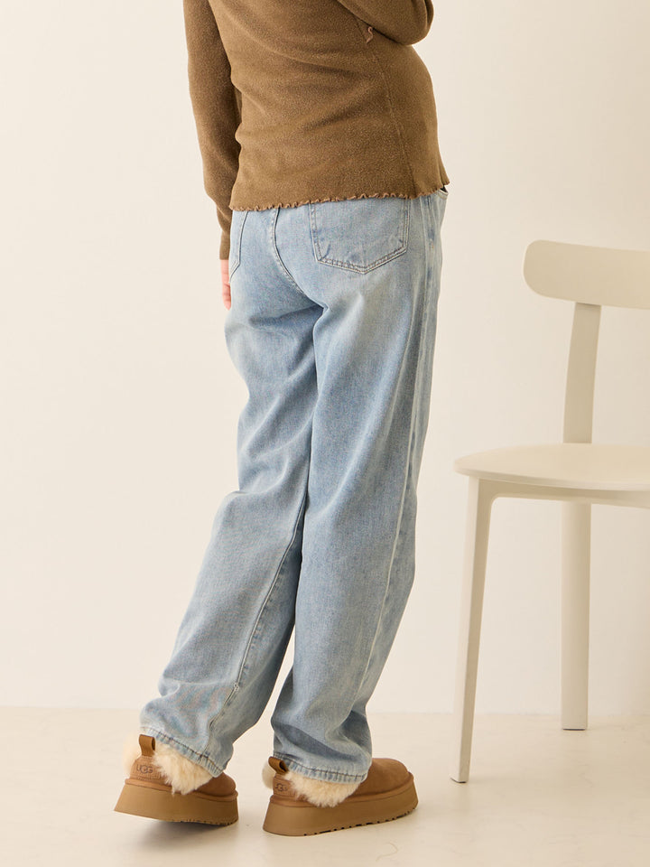 マタニティロングデニム Light blue