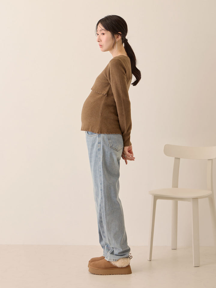 シンプル授乳ニット Brown