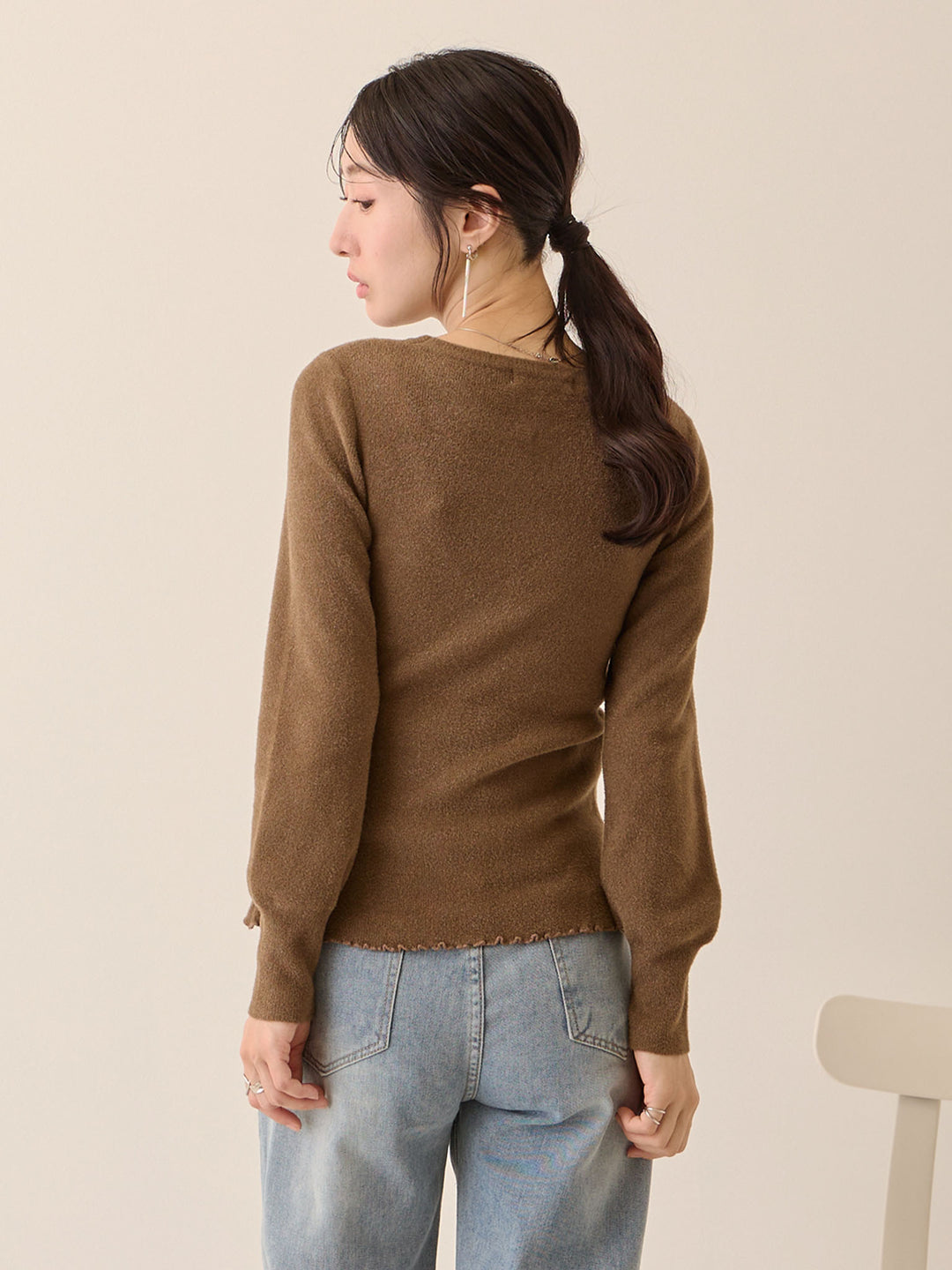 シンプル授乳ニット Brown