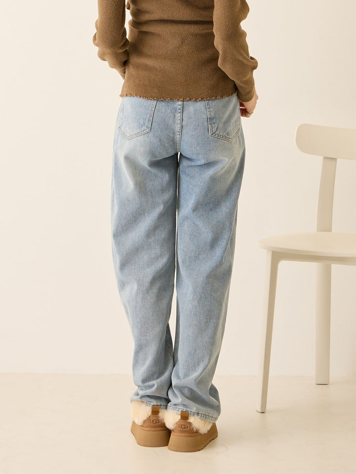 マタニティロングデニム Light blue