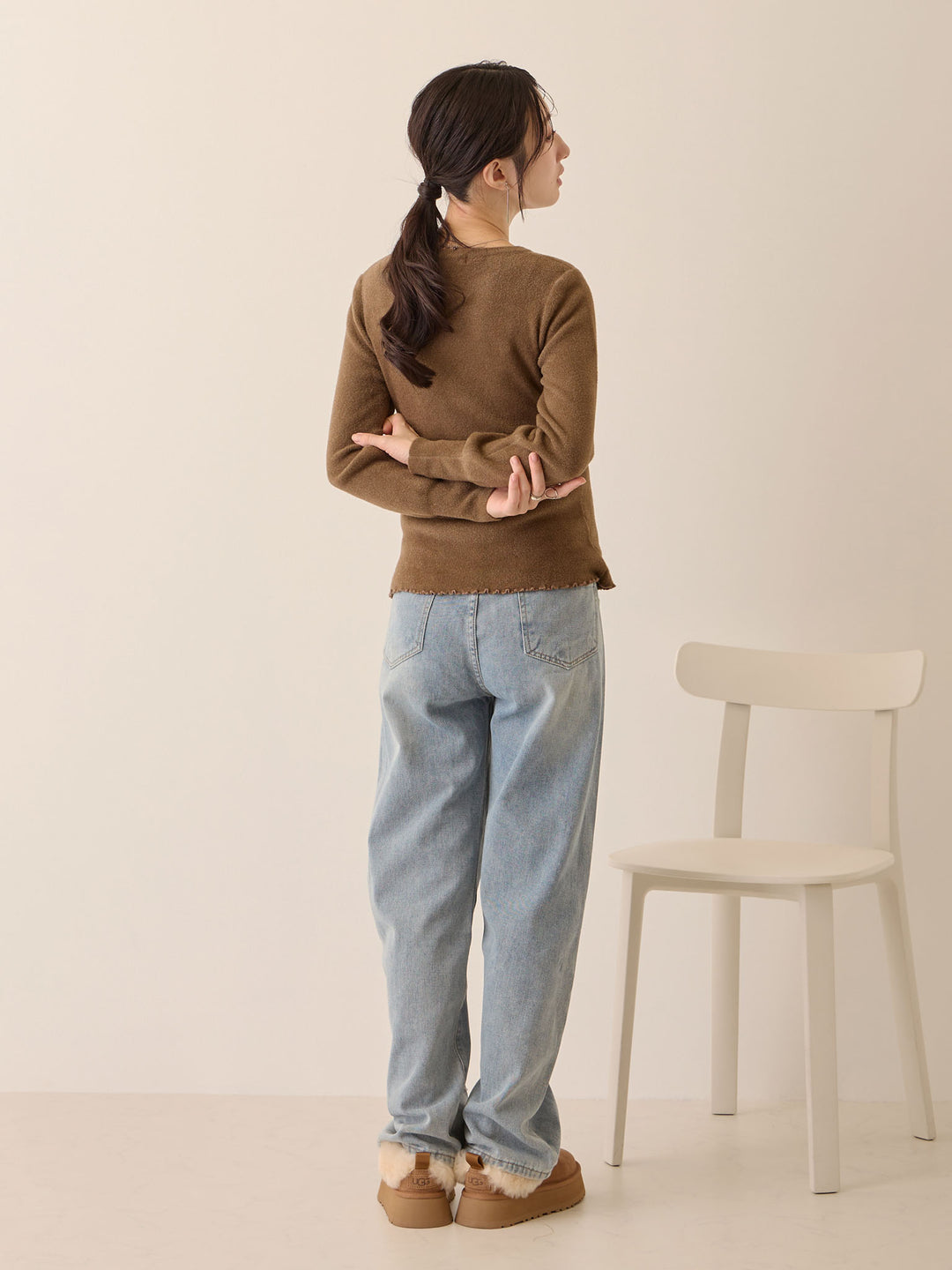 シンプル授乳ニット Brown