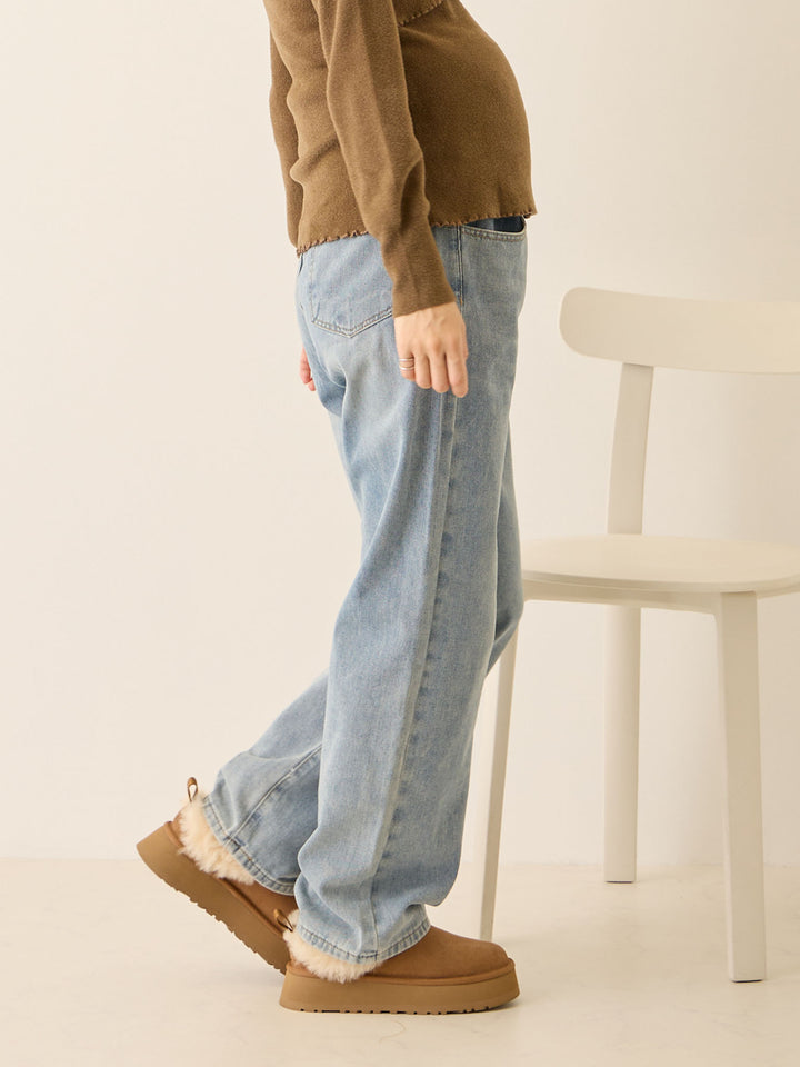 マタニティロングデニム Light blue