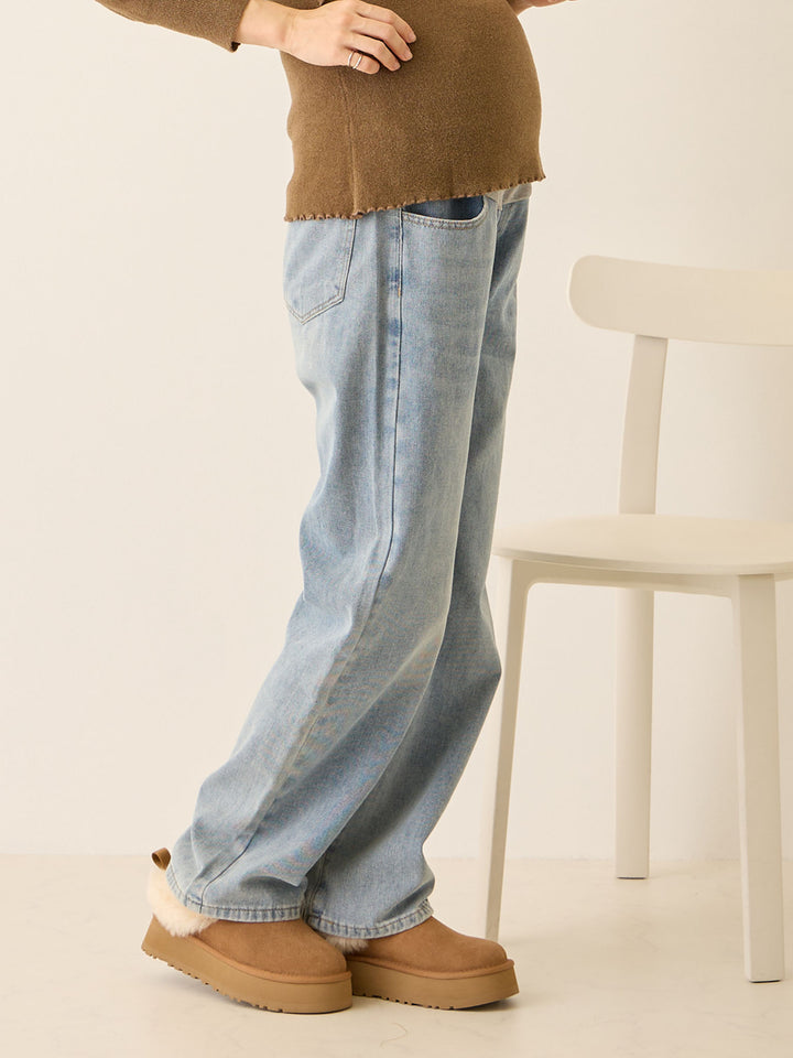 マタニティロングデニム Light blue