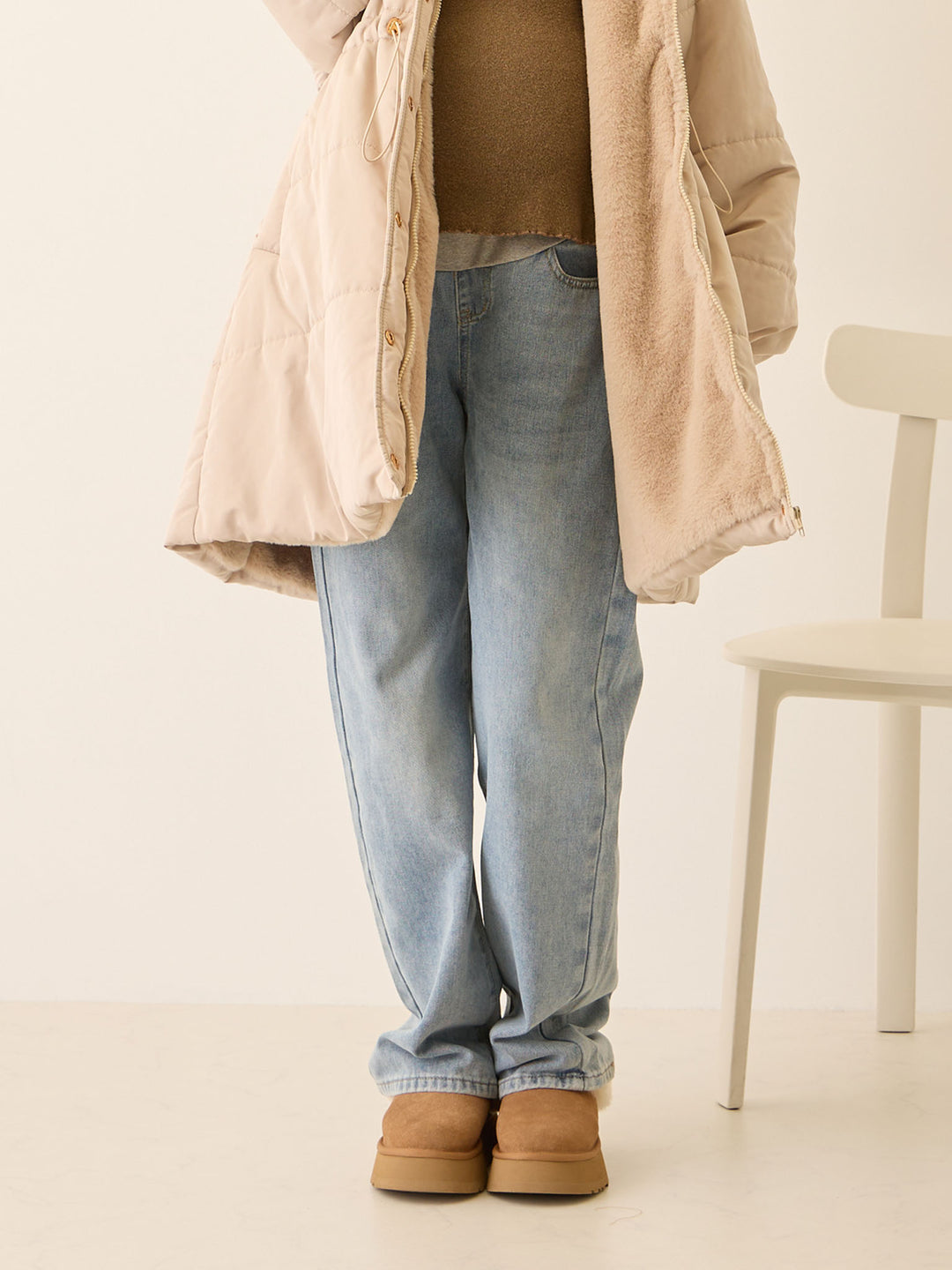 マタニティロングデニム Light blue