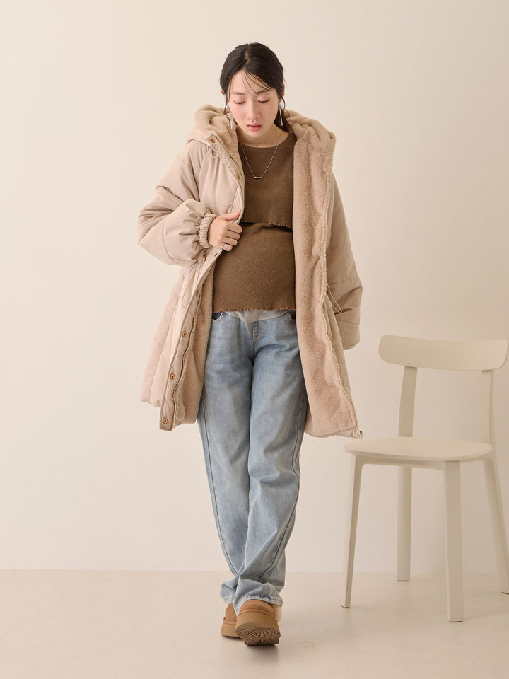 シンプル授乳ニット Brown