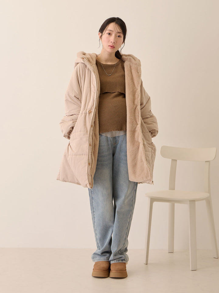 シンプル授乳ニット Brown