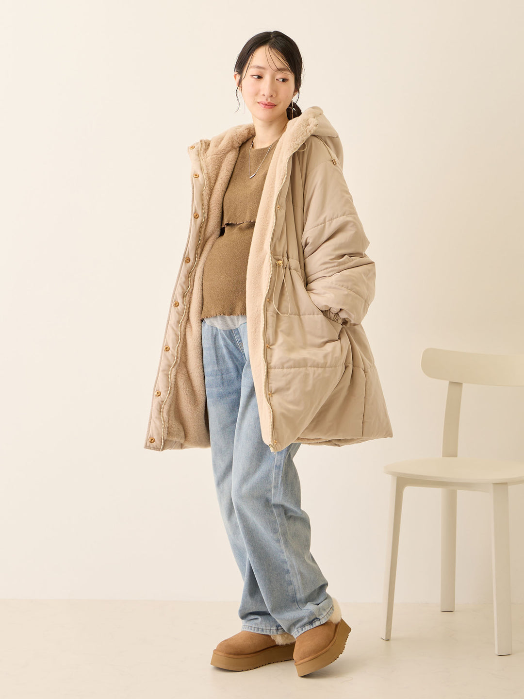 マタニティロングデニム Light blue