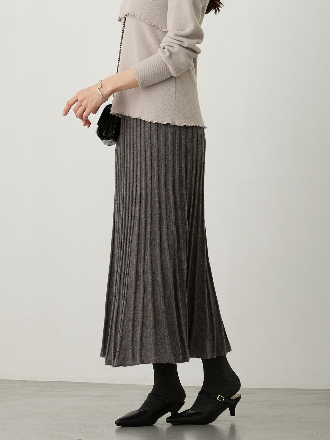ニットプリーツスカート Gray
