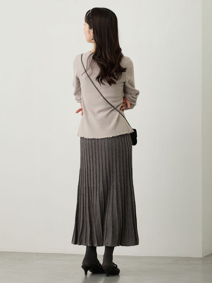 ニットプリーツスカート Gray