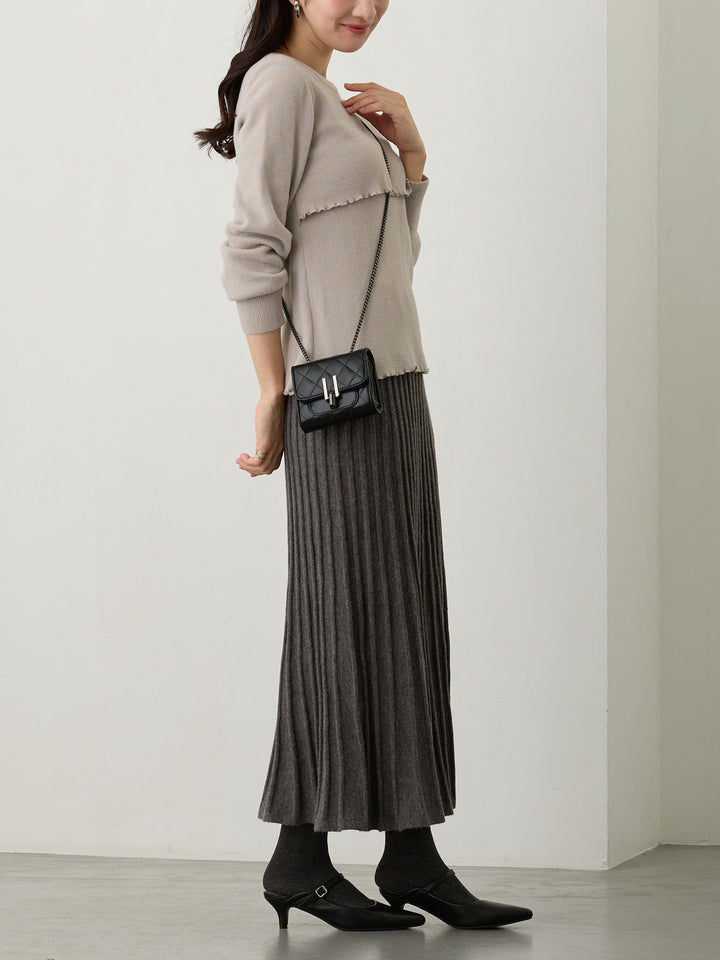 ニットプリーツスカート Gray