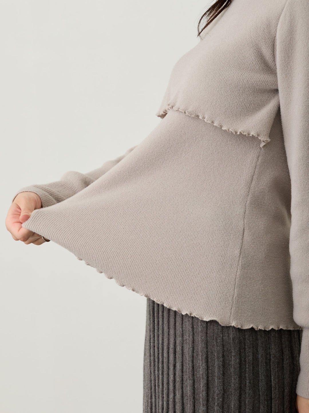 シンプル授乳ニット Brown