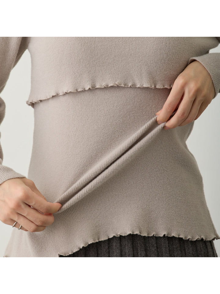 シンプル授乳ニット Brown