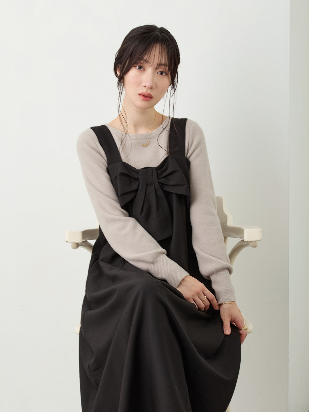 シンプル授乳ニット Gray
