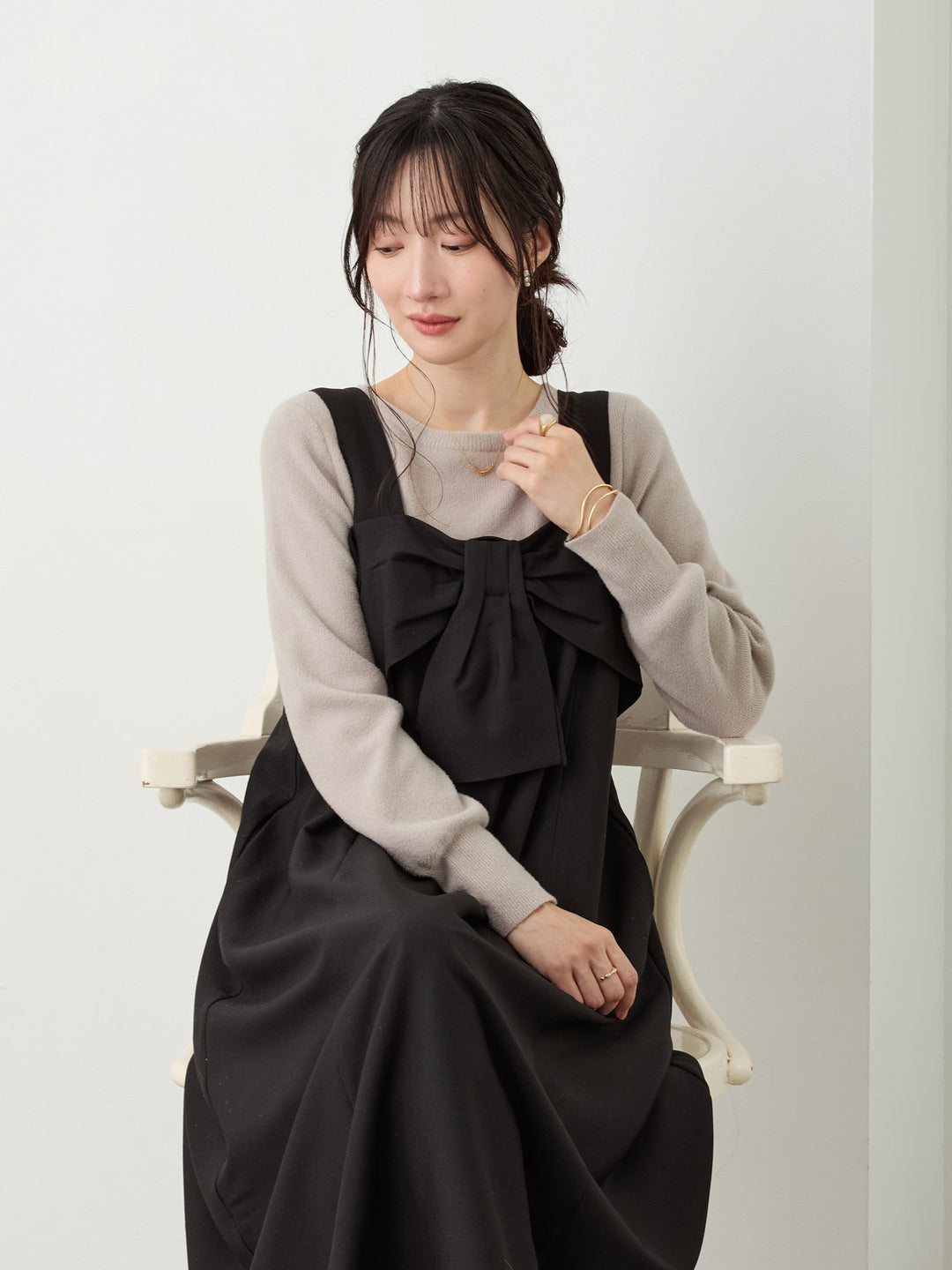 シンプル授乳ニット Gray