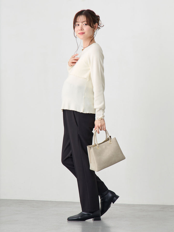 シンプル授乳ニット Ivory