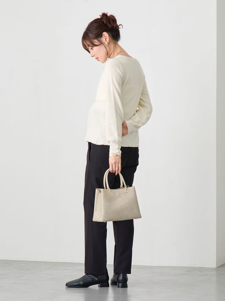 シンプル授乳ニット Ivory