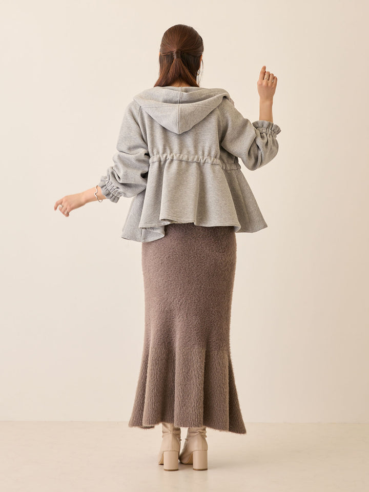 シャギーニットマーメイドスカート Charcoal