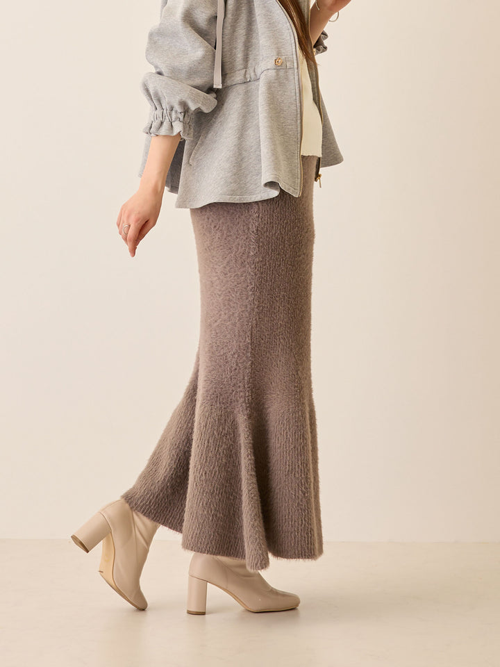 シャギーニットマーメイドスカート Charcoal