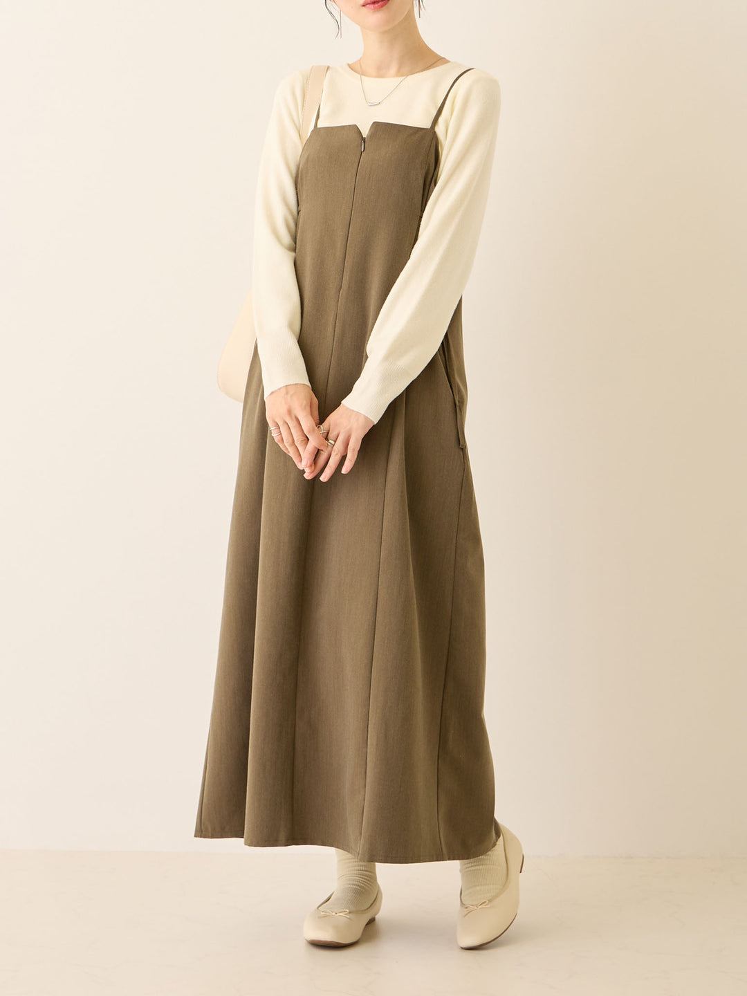 シンプル授乳ニット Ivory