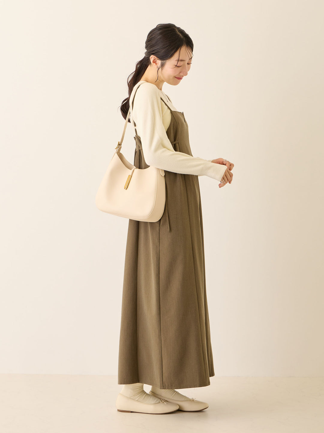 シンプル授乳ニット Ivory