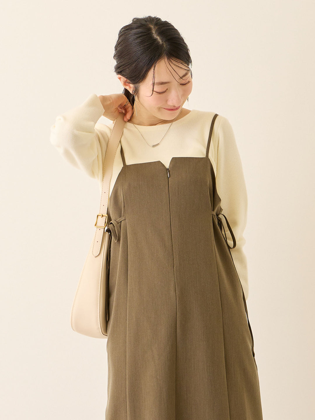 シンプル授乳ニット Ivory