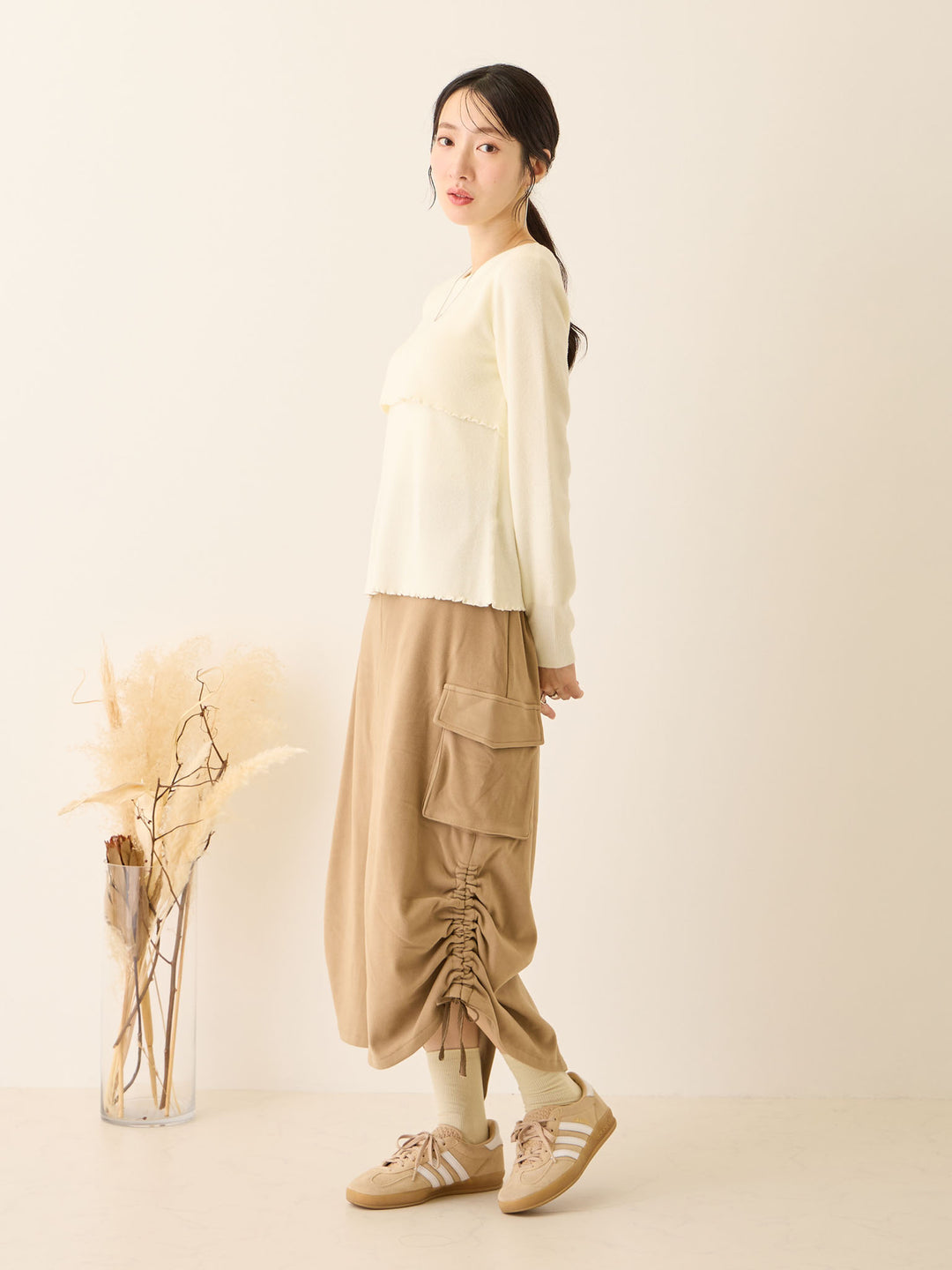 シンプル授乳ニット Ivory