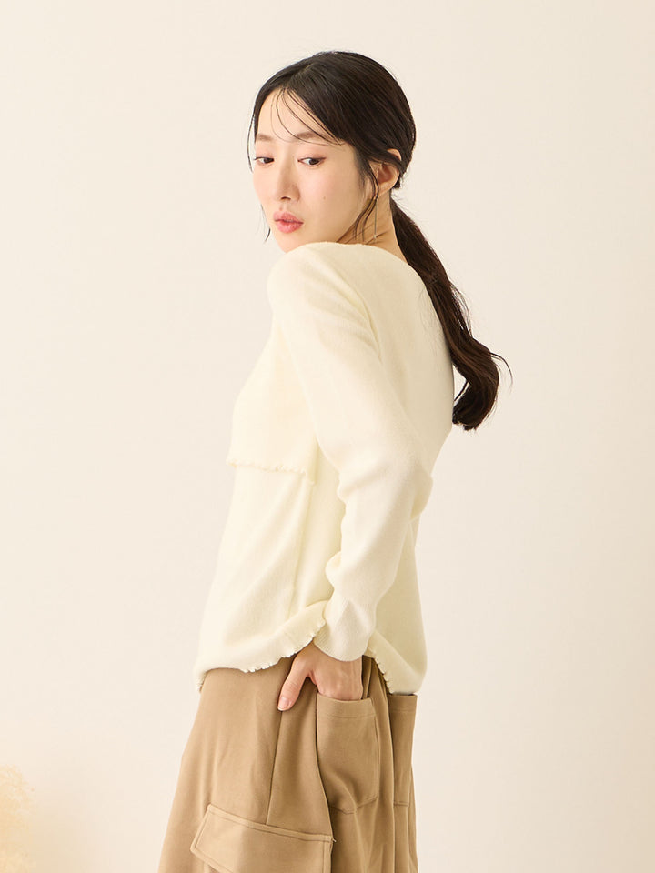 シンプル授乳ニット Ivory