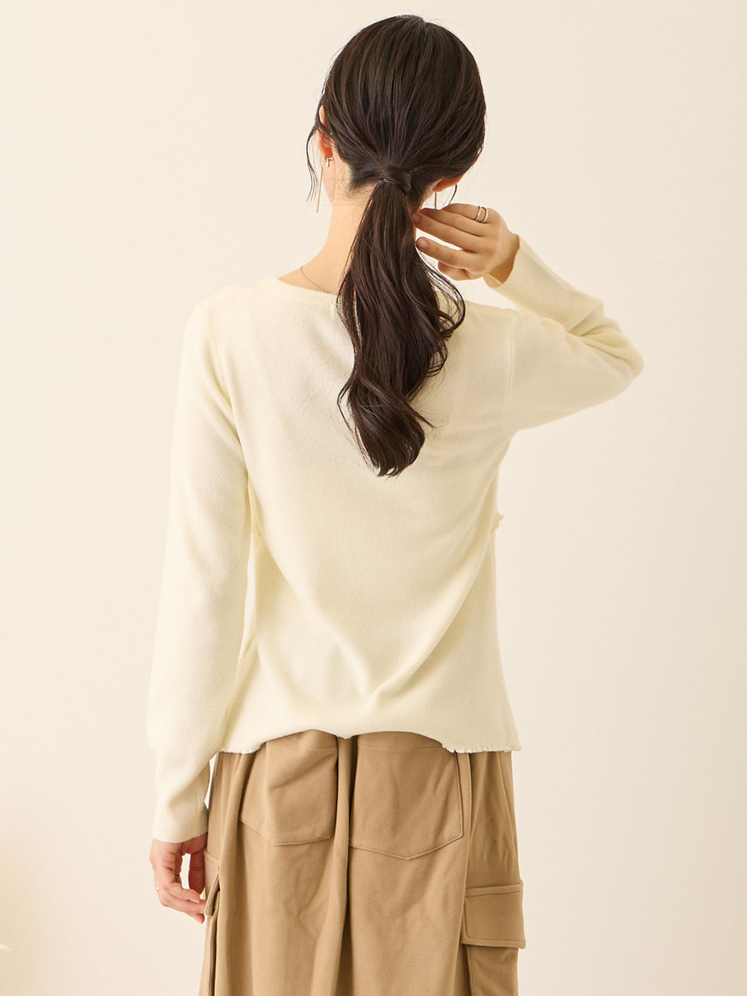 シンプル授乳ニット Ivory