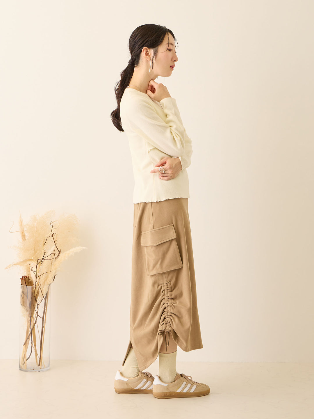 シンプル授乳ニット Ivory