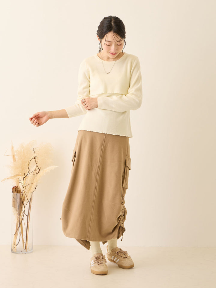 シンプル授乳ニット Ivory