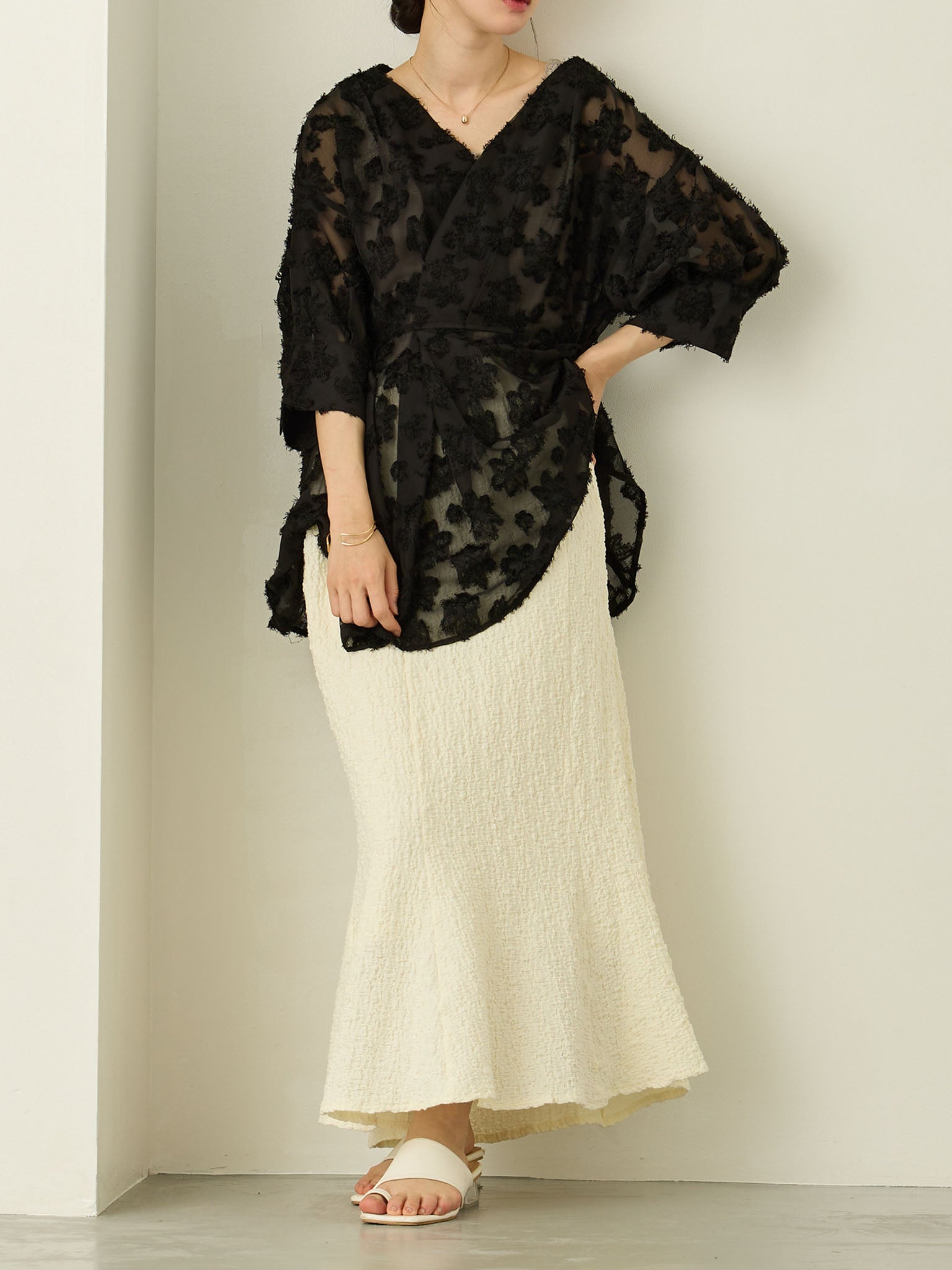 Stretch Mermaid Skirt Ivory