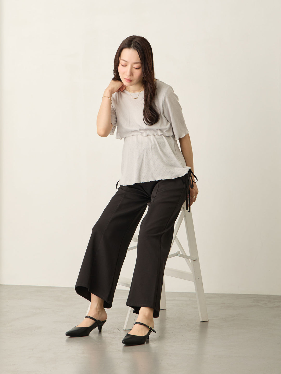 侧边蝴蝶结裤 黑色