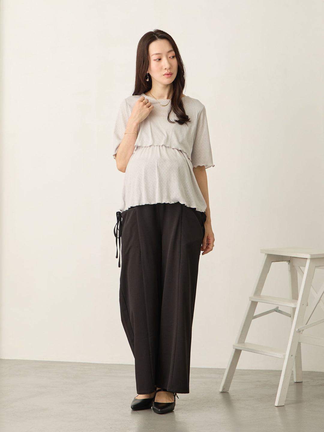 侧边蝴蝶结裤 黑色