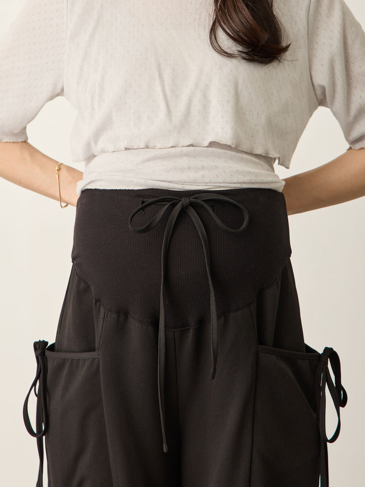 侧边蝴蝶结裤 黑色