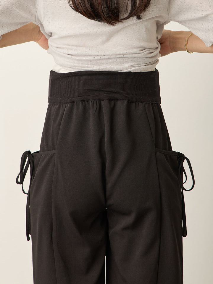 侧边蝴蝶结裤 黑色