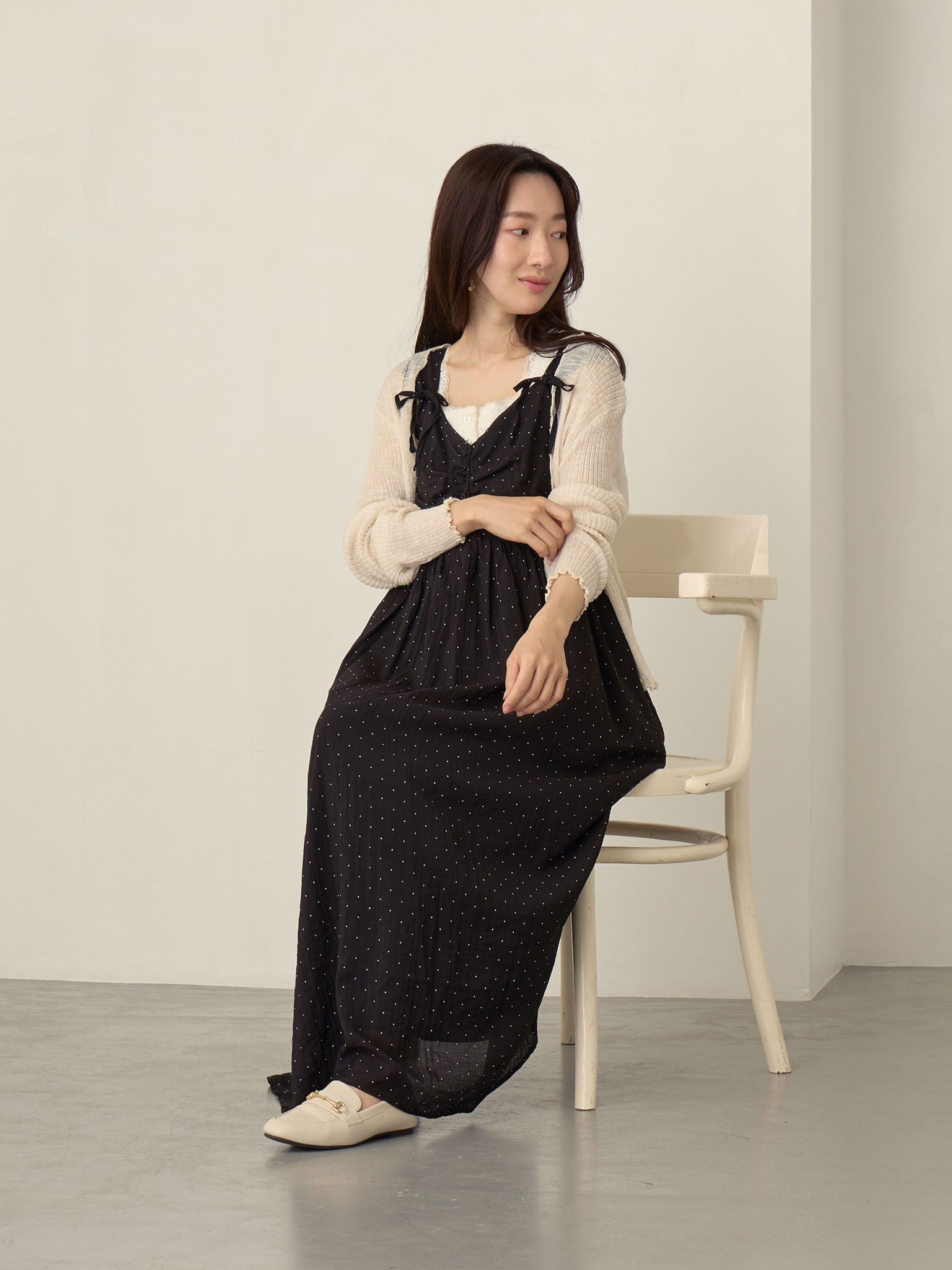 ドットキャミワンピカーディガンセット Black – honono for mom&baby