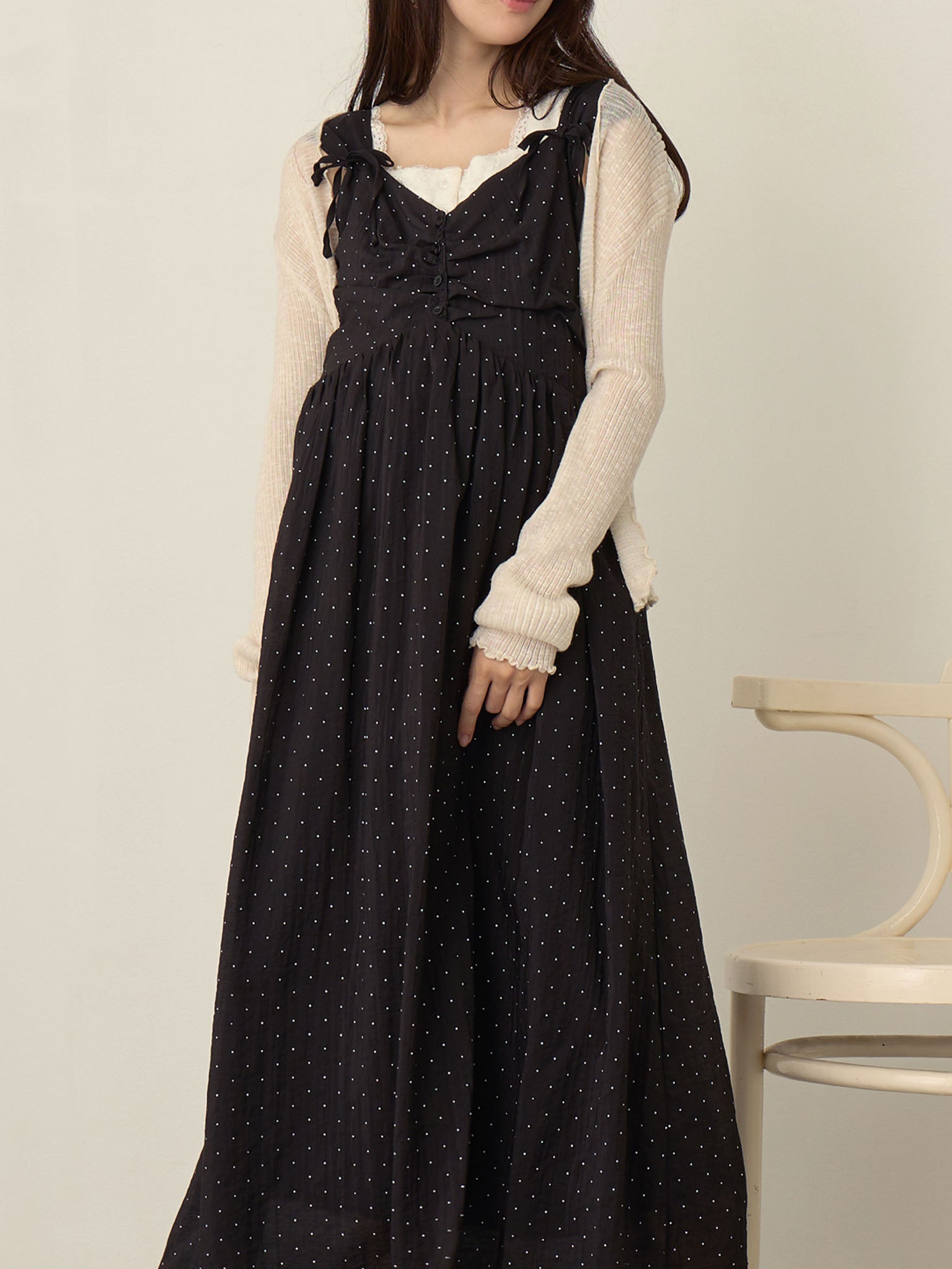 ドットキャミワンピカーディガンセット Black – honono for mom&baby