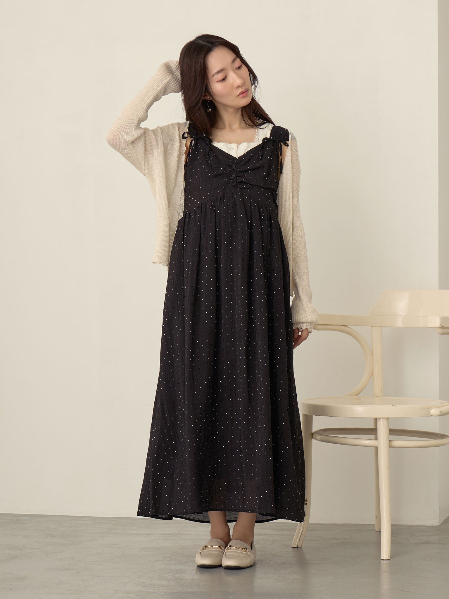 ドットキャミワンピカーディガンセット Black – honono for mom&baby