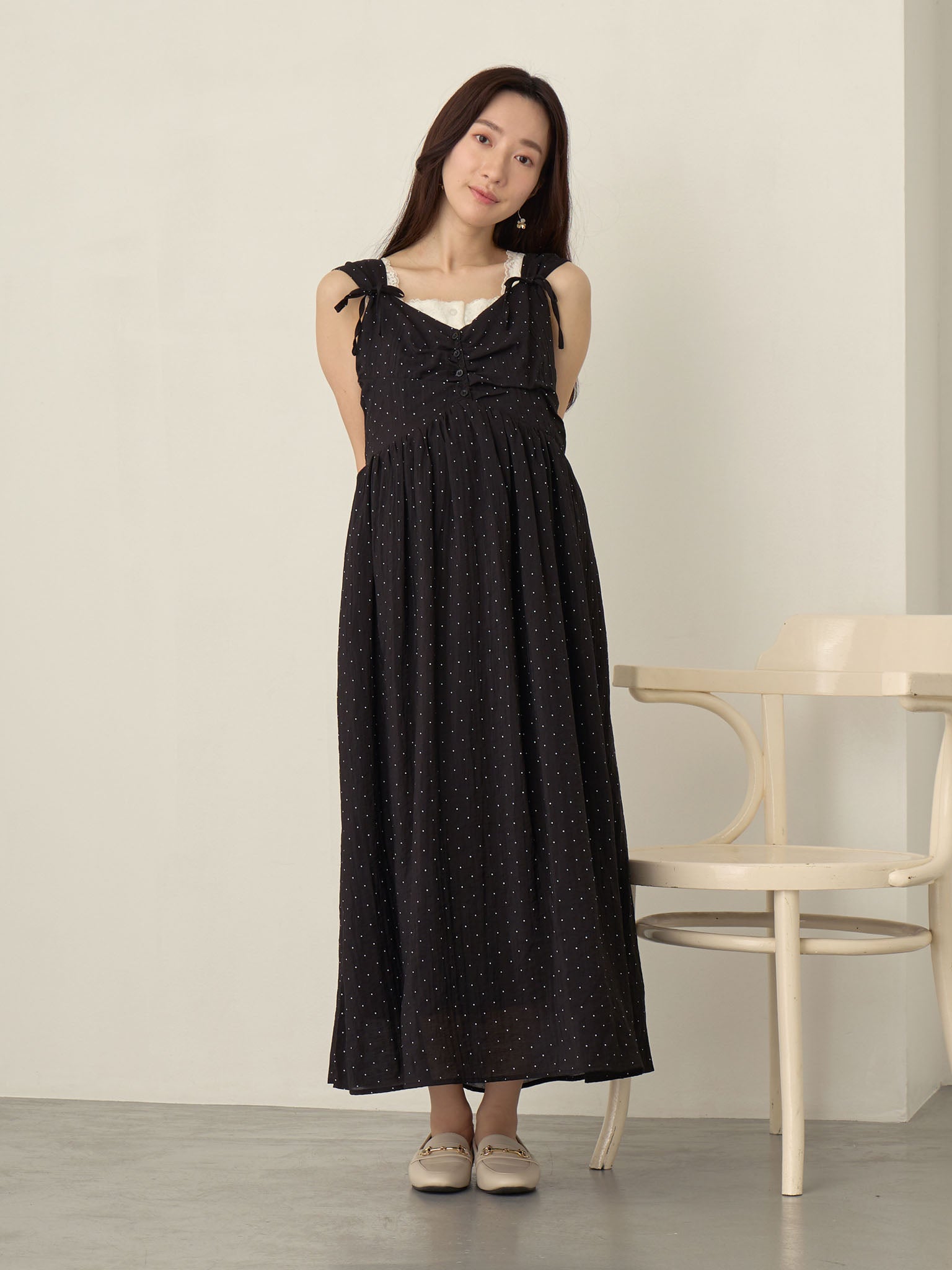 ドットキャミワンピカーディガンセット Black – honono for mom&baby