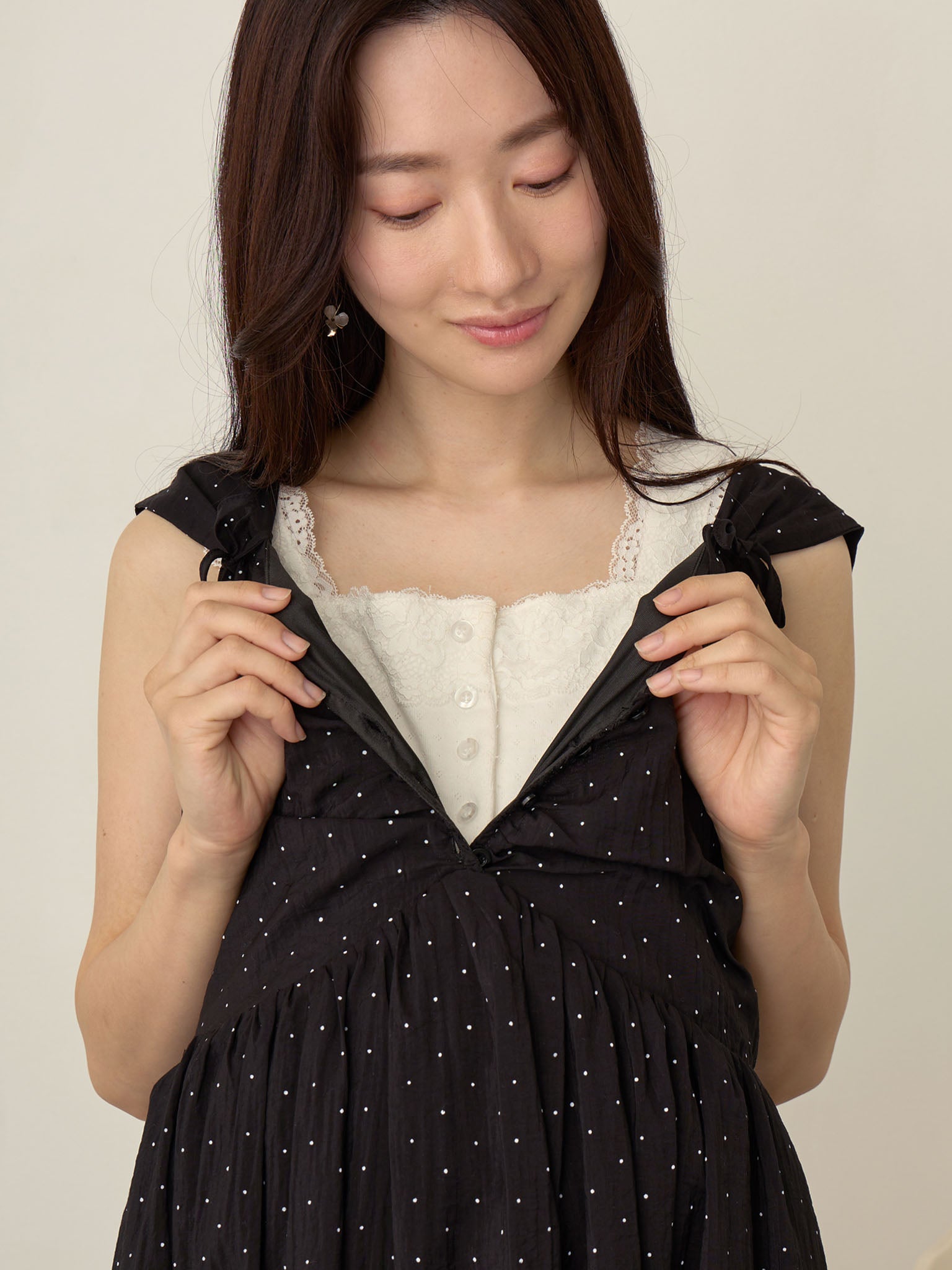 ドットキャミワンピカーディガンセット Black – honono for mom&baby