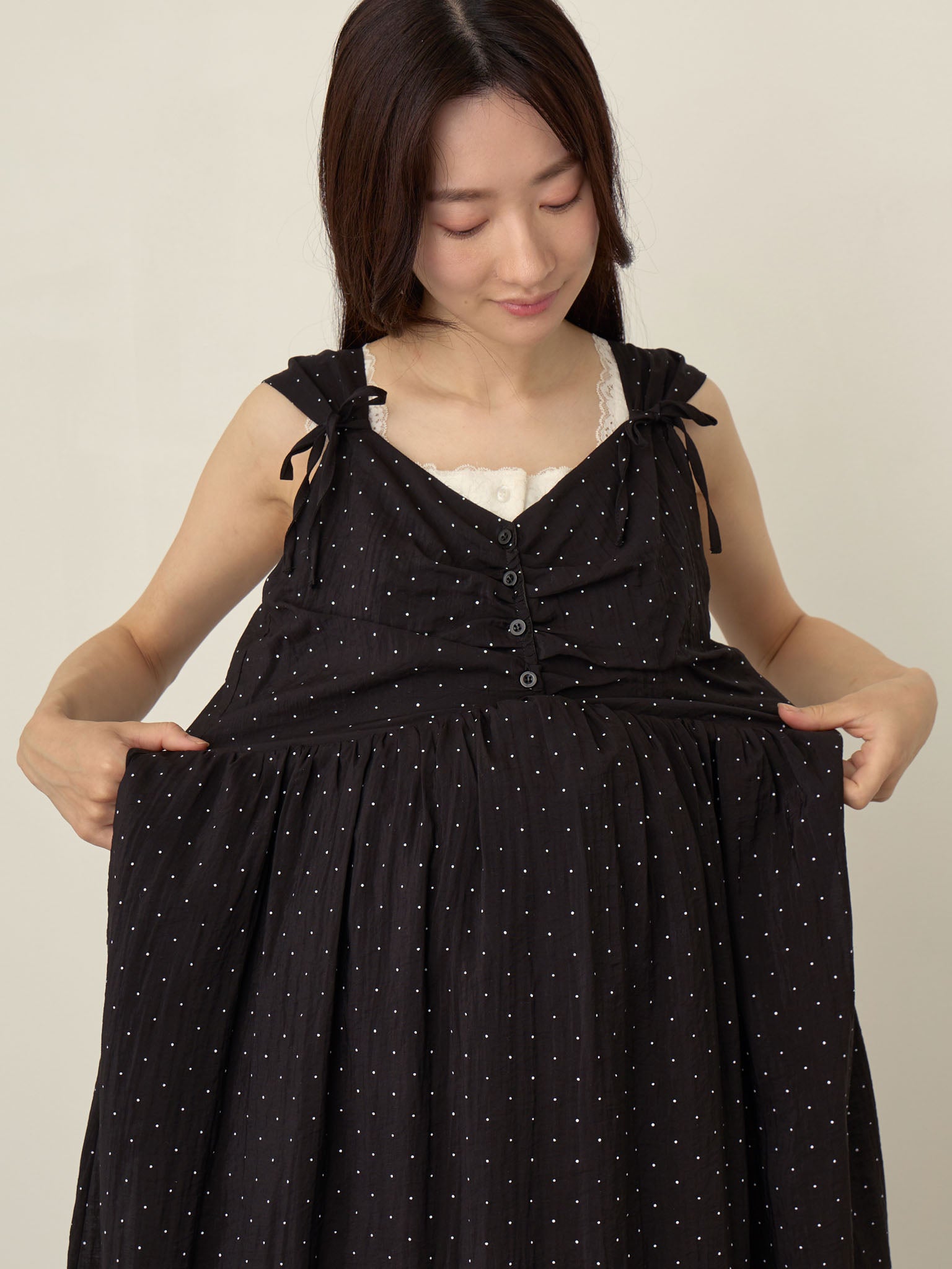 ドットキャミワンピカーディガンセット Ivory – honono for mom&baby