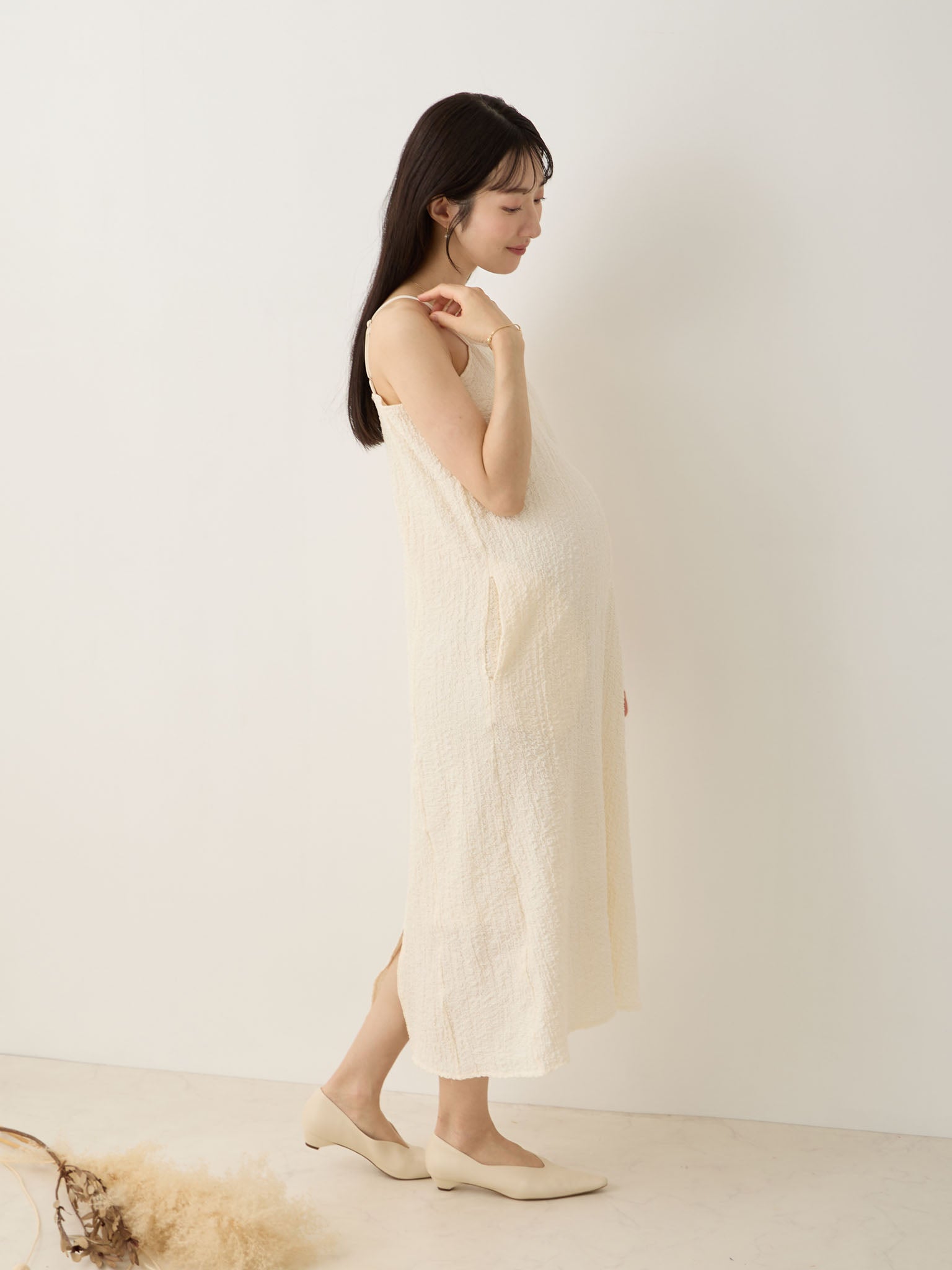 アイレットカーディガンセットキャミワンピース Ivory – honono