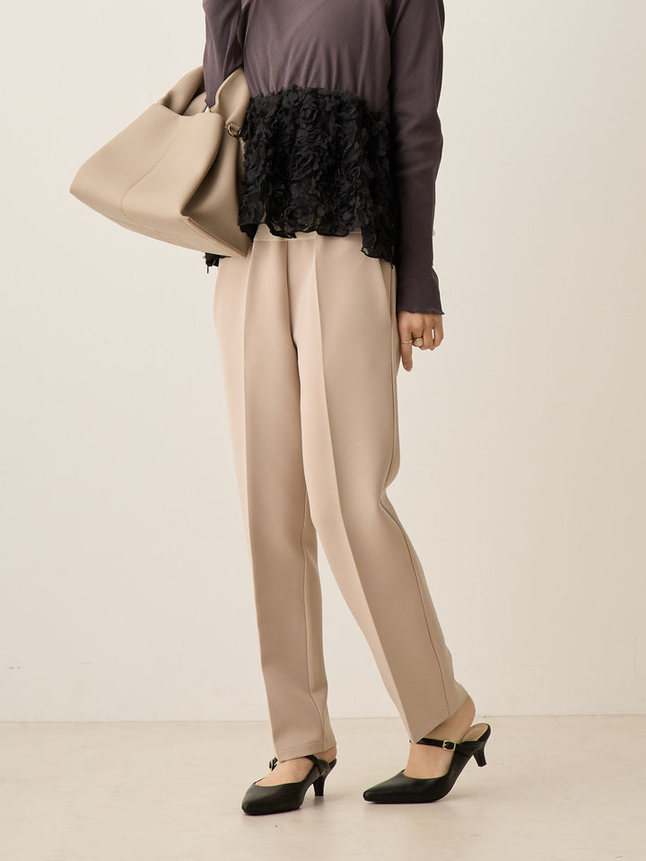 セレモニー対応・美脚見えマタニティテーパードパンツ Beige