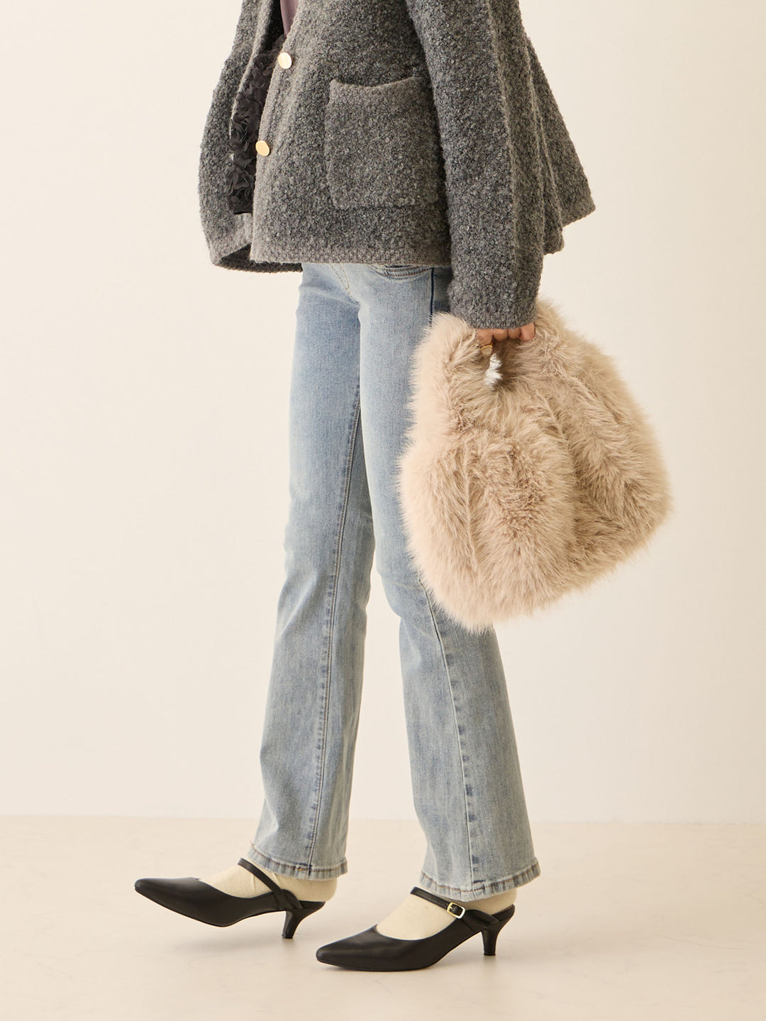 マタニティフレアデニム Light blue