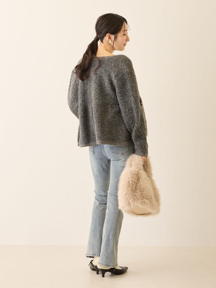 マタニティフレアデニム Light blue