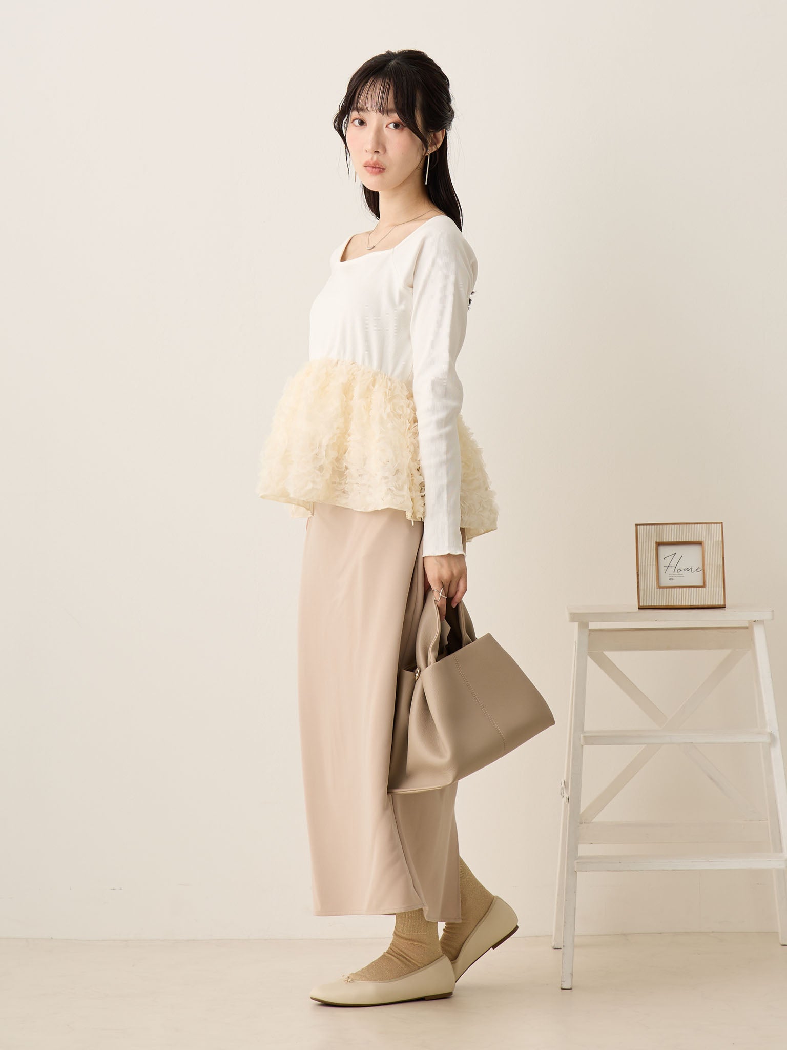 チュールペプラムトップス Ivory – honono for mom&baby