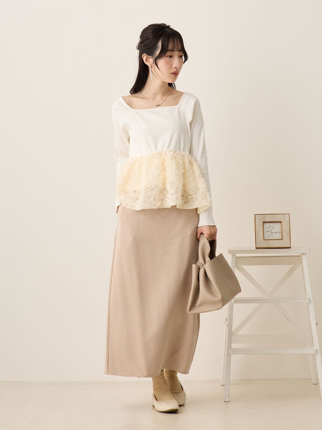 セレモニー対応・マタニティタイトスカート Beige