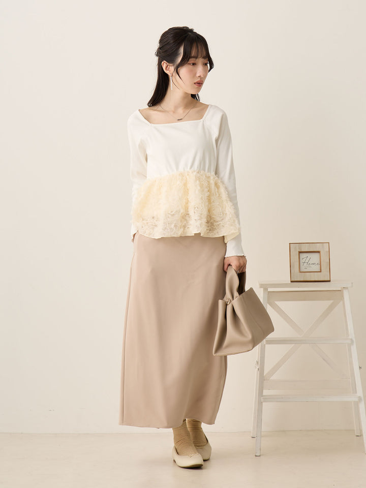 セレモニー対応・マタニティタイトスカート Beige